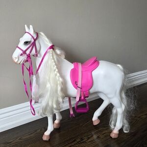 Our Generation White Horse Doll Accessory Pink Saddle Bridle 18” Doll Toy